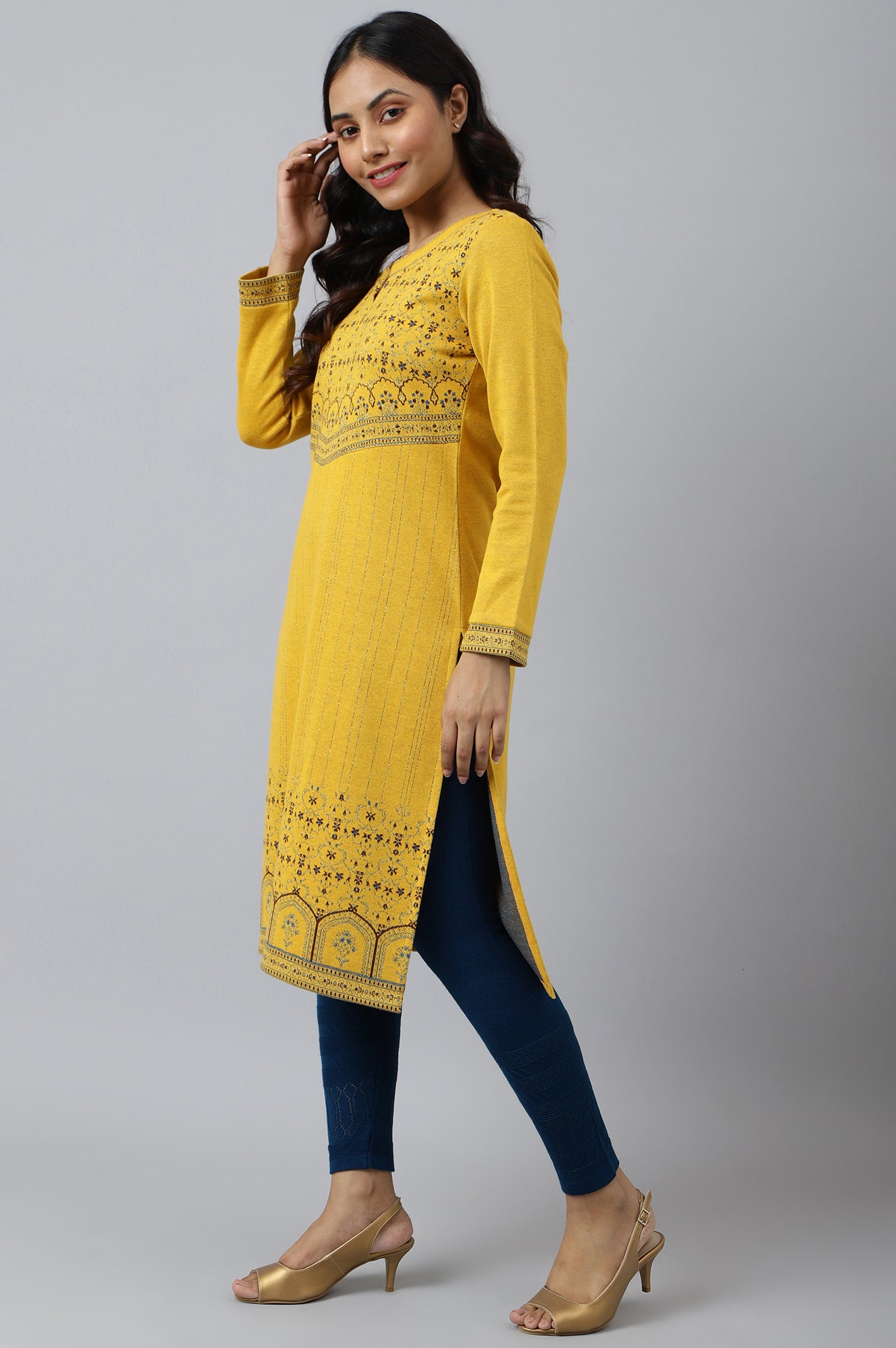 Yellow Festive Look Winter kurta