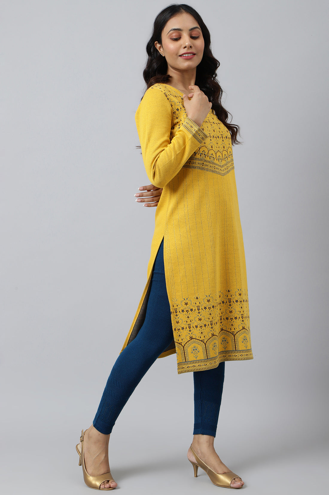 Yellow Festive Look Winter kurta