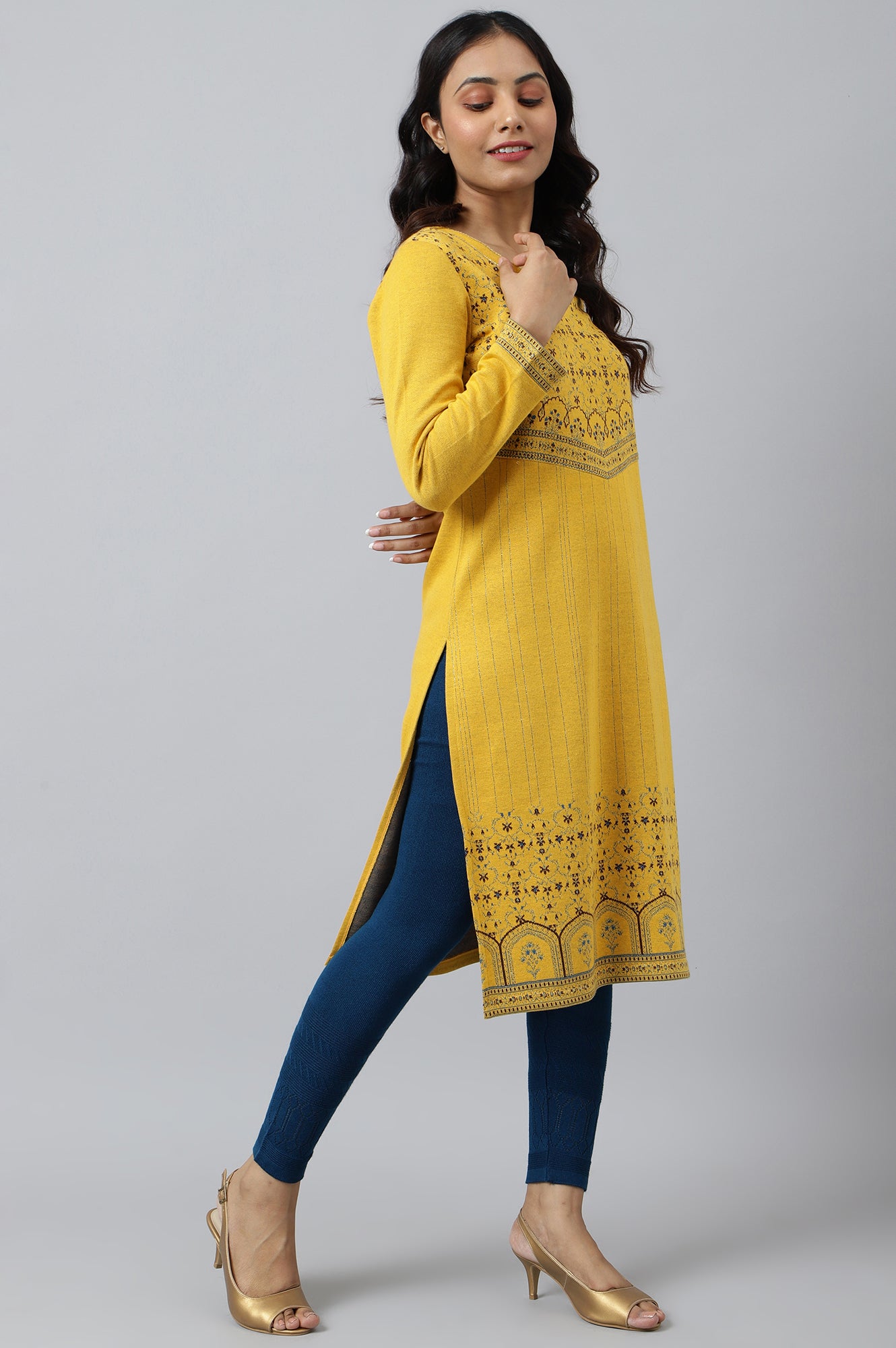 Yellow Festive Look Winter kurta