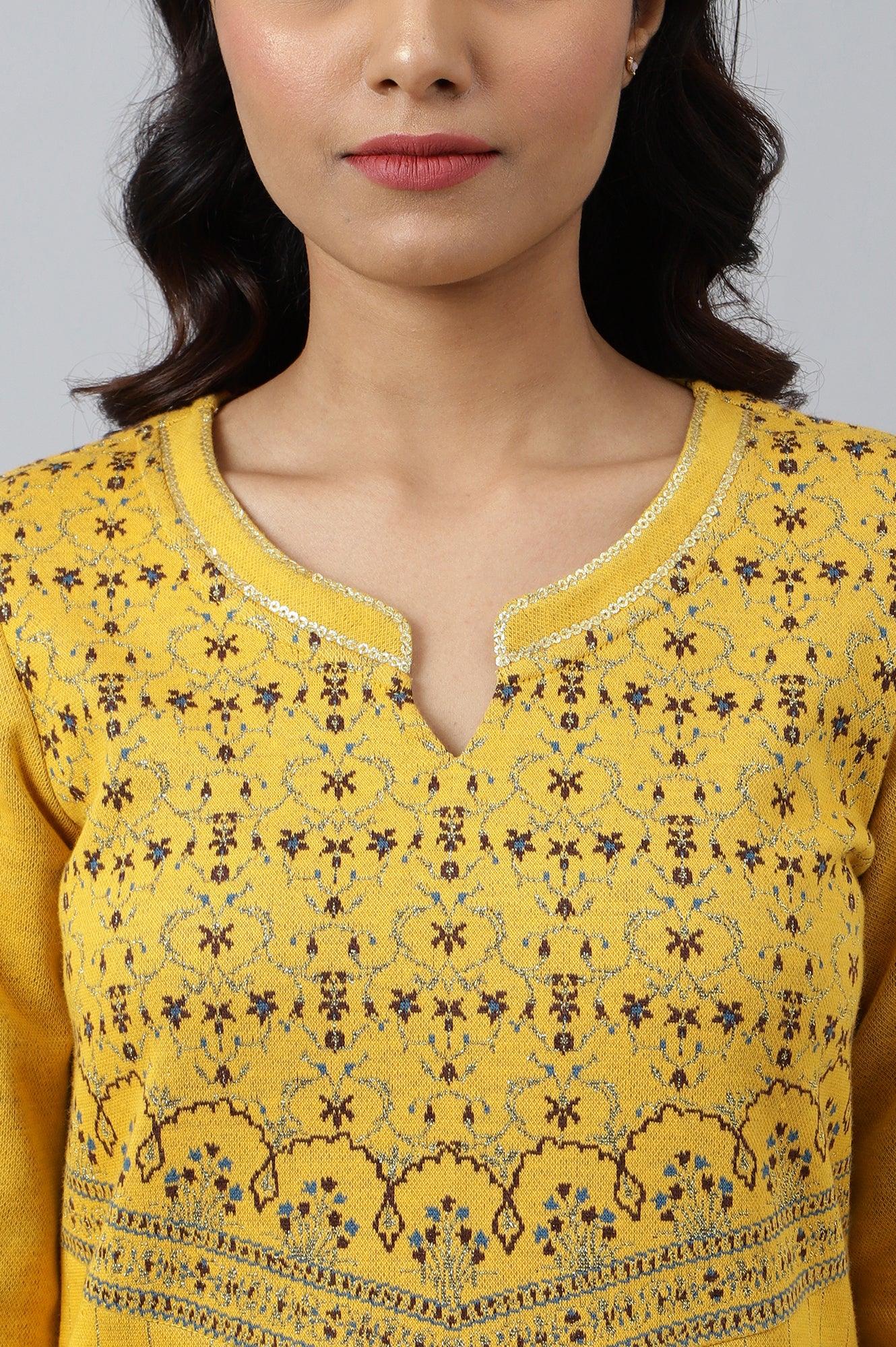 Yellow Festive Look Winter kurta