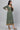 Green Floral Print Winter Dress with Sequins Detailing