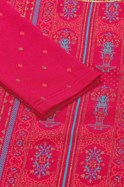 Pink Jacquard Short kurta