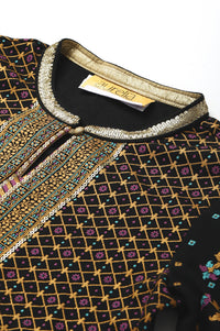 Black Printed Winter Festive kurta