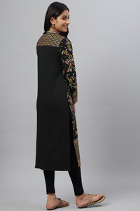 Black Printed Winter Festive kurta