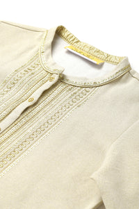 White Zari Embroidered Winter kurta