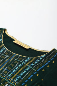 Green Printed Winter kurta