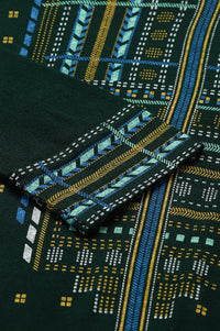 Green Printed Winter kurta