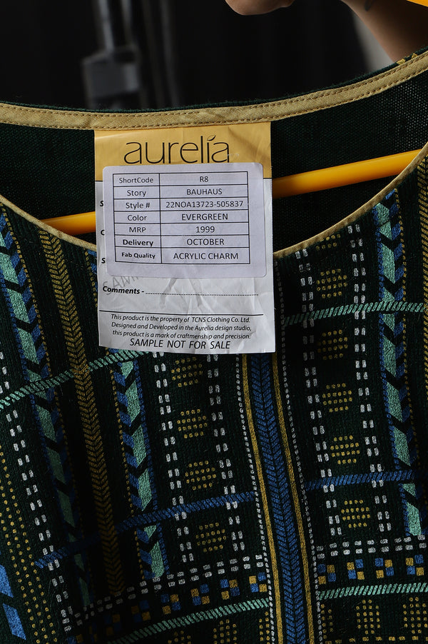 Green Printed Winter kurta