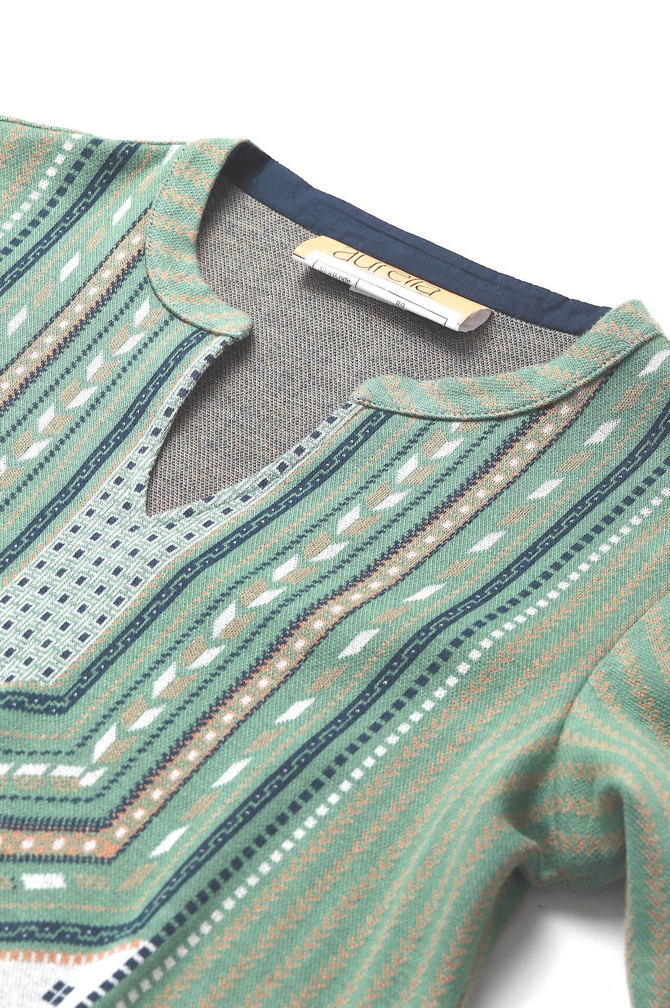 Green Jacquard Winter kurta