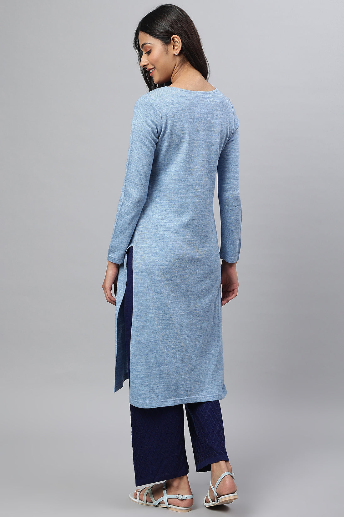 Blue Acrylic Winter kurta
