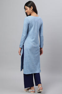 Blue Acrylic Winter kurta