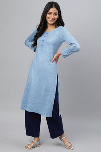 Blue Acrylic Winter kurta