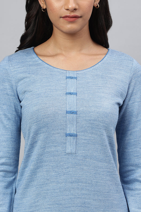 Blue Acrylic Winter kurta