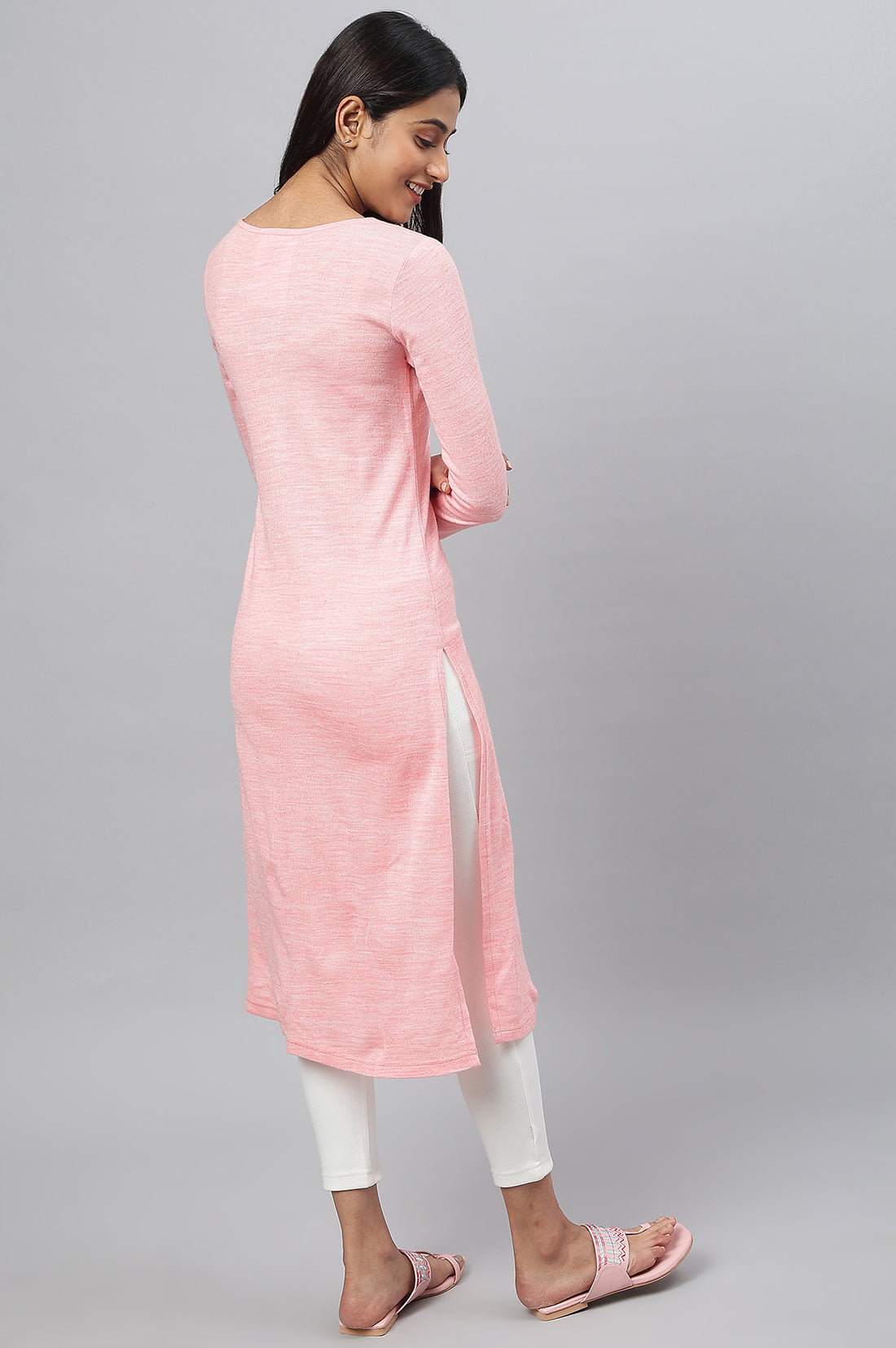 Pink Acrylic Winter kurta