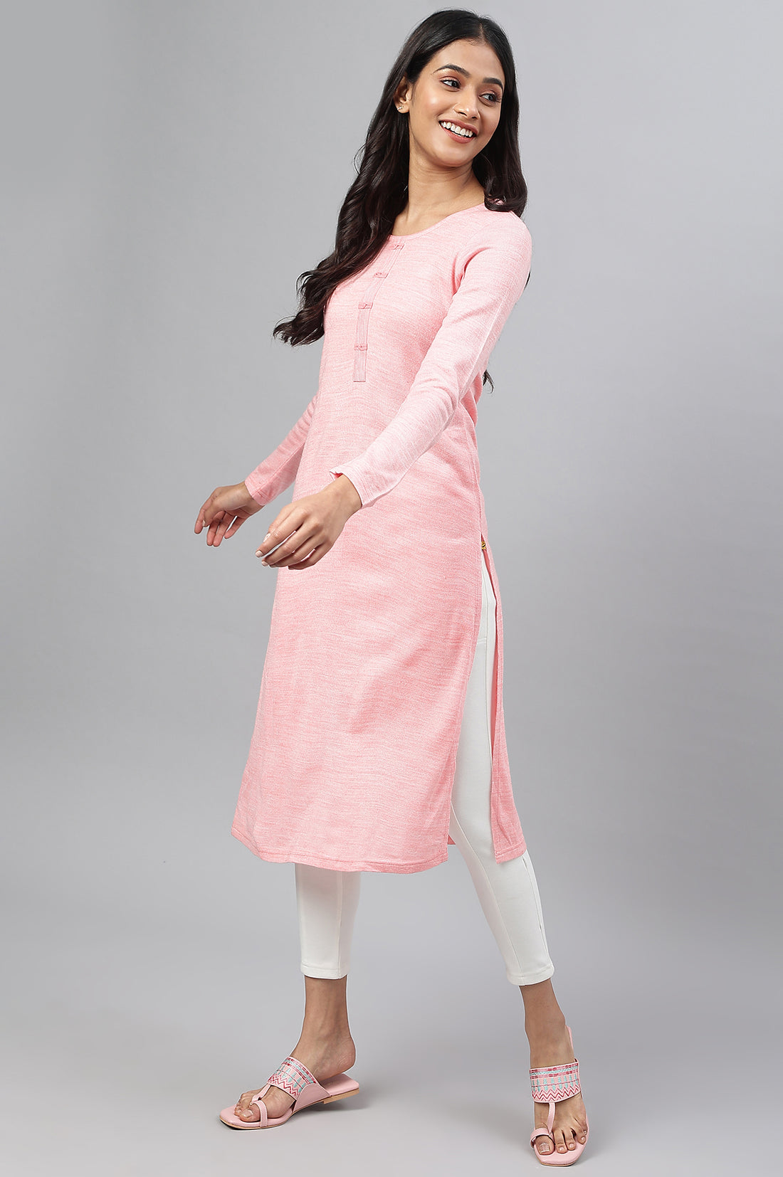 Pink Acrylic Winter kurta