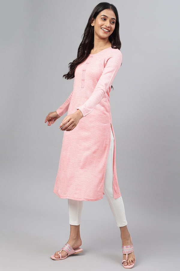 Pink Acrylic Winter kurta