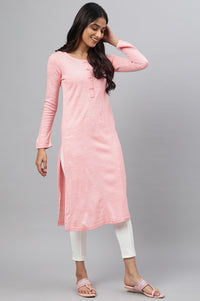 Pink Acrylic Winter kurta