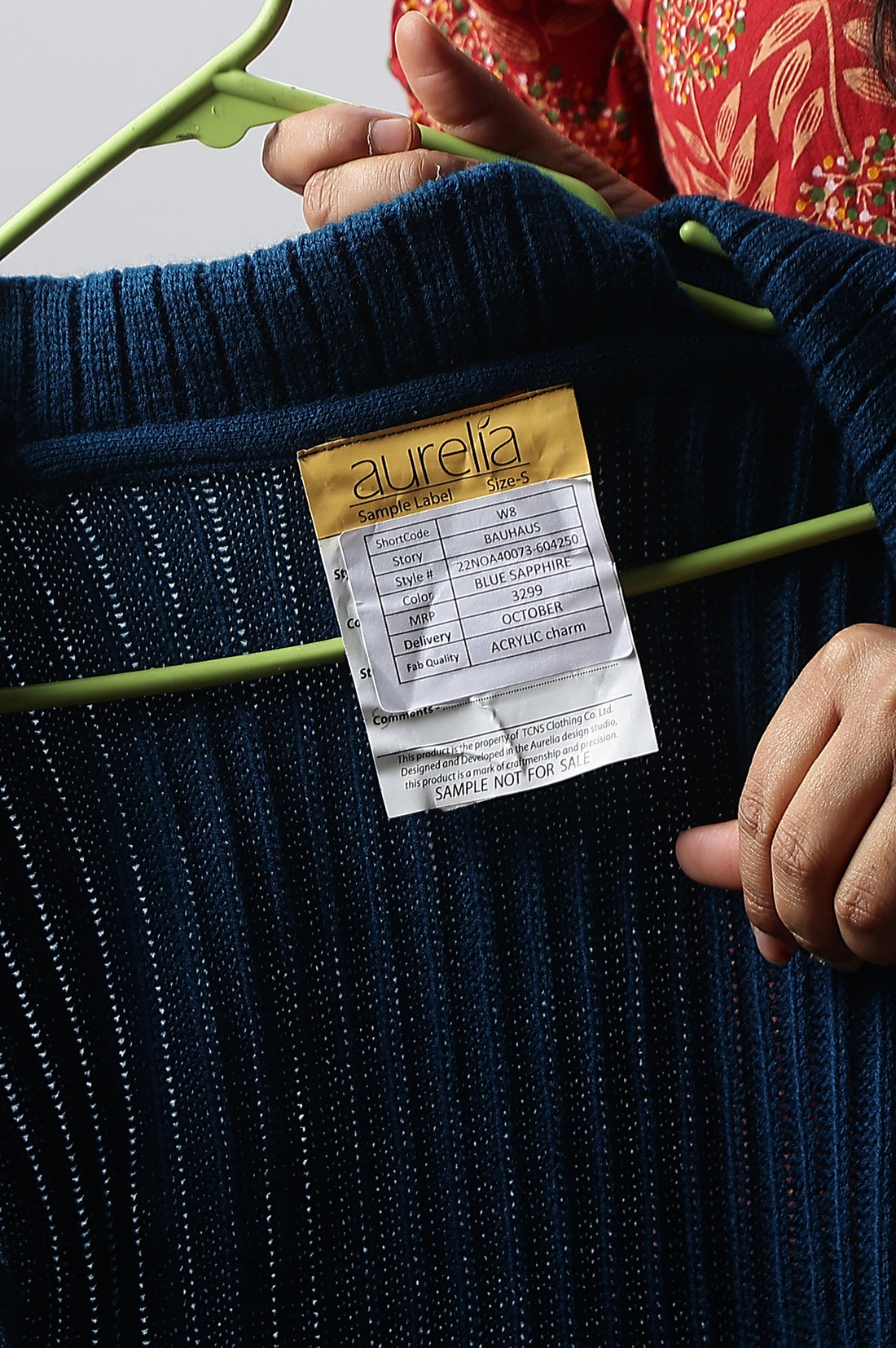Blue Shirt Collar Long Coat