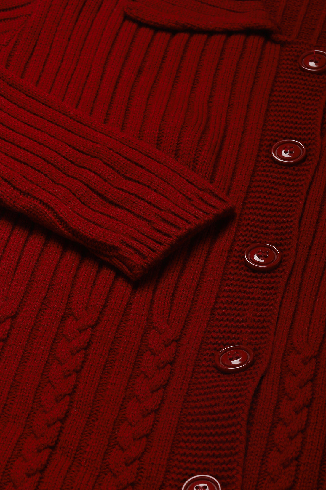 Red Shirt Collar Long Coat