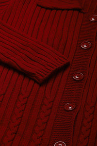 Red Shirt Collar Long Coat