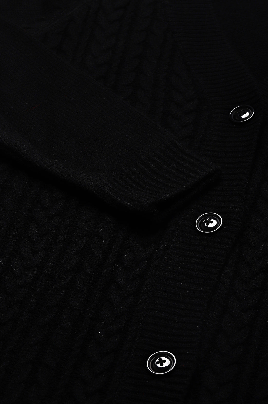 Black Yarn-dyed Short Coat