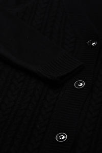Black Yarn-dyed Short Coat