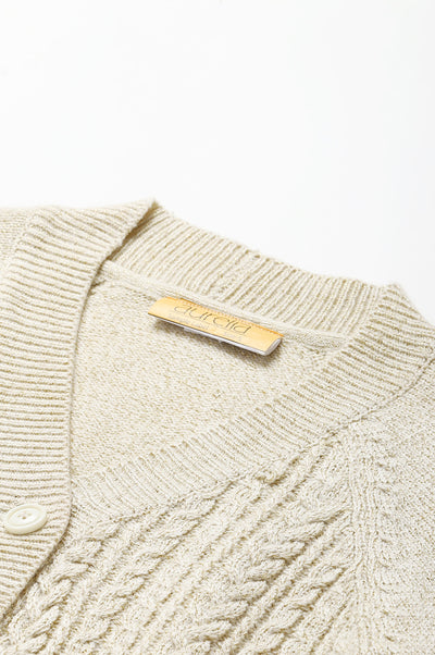 White Yarn-dyed Short Coat