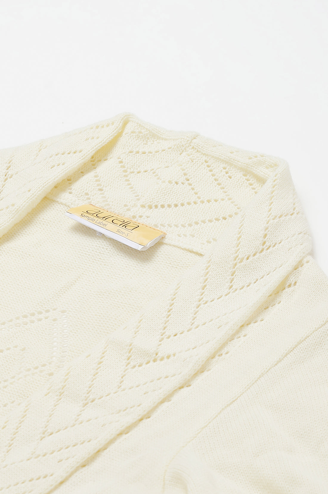 White Shawl Collar Front Open Cardigan