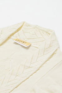 White Shawl Collar Front Open Cardigan