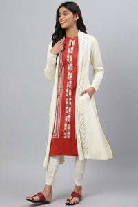 White Shawl Collar Front Open Cardigan