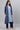 Blue Shawl Collar Front Open Cardigan
