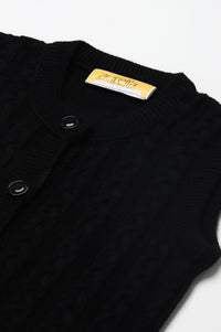 Black Sleeveless Women Short Sweater
