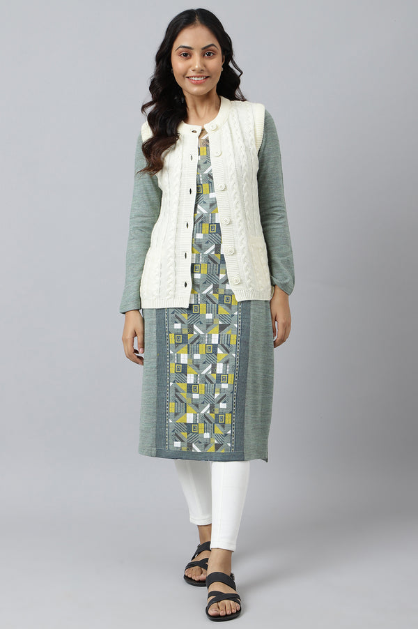 White Sleeveless Women Short Sweater