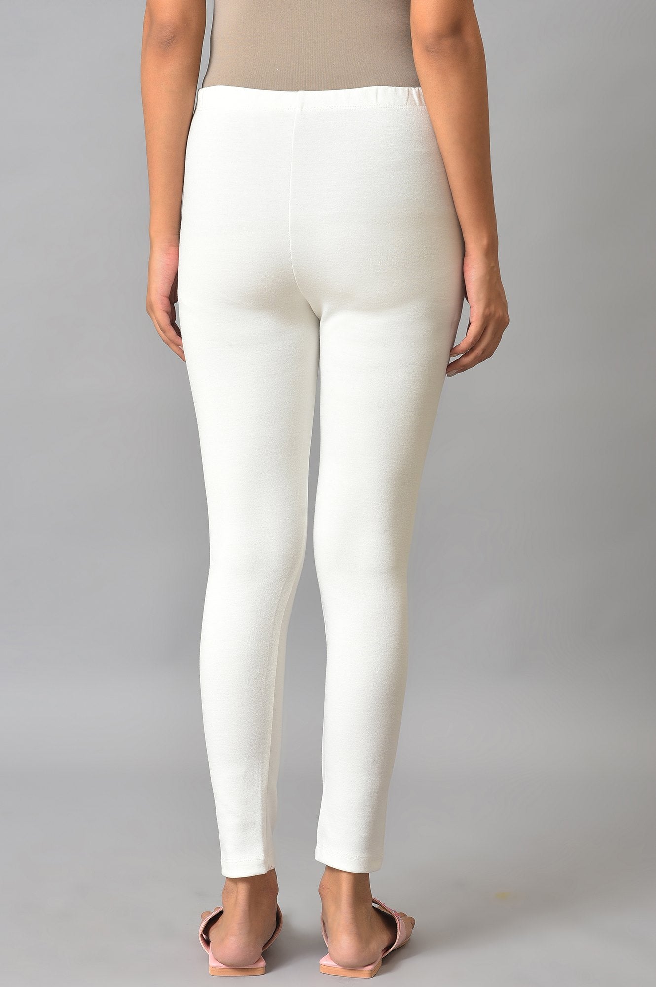 White Stretchable Interlock Women Tights