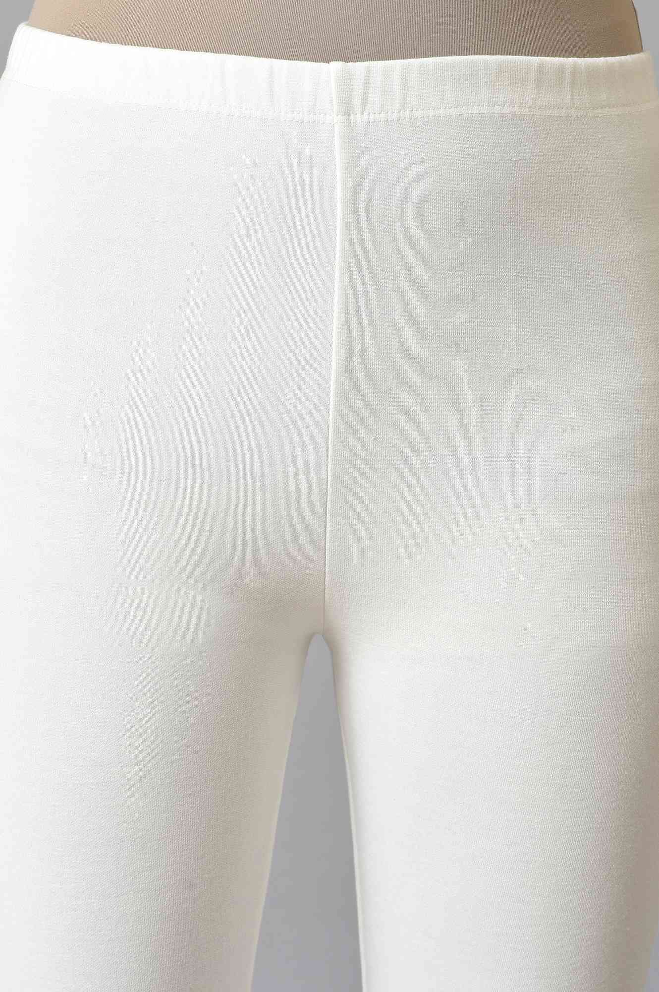 White Stretchable Interlock Women Tights