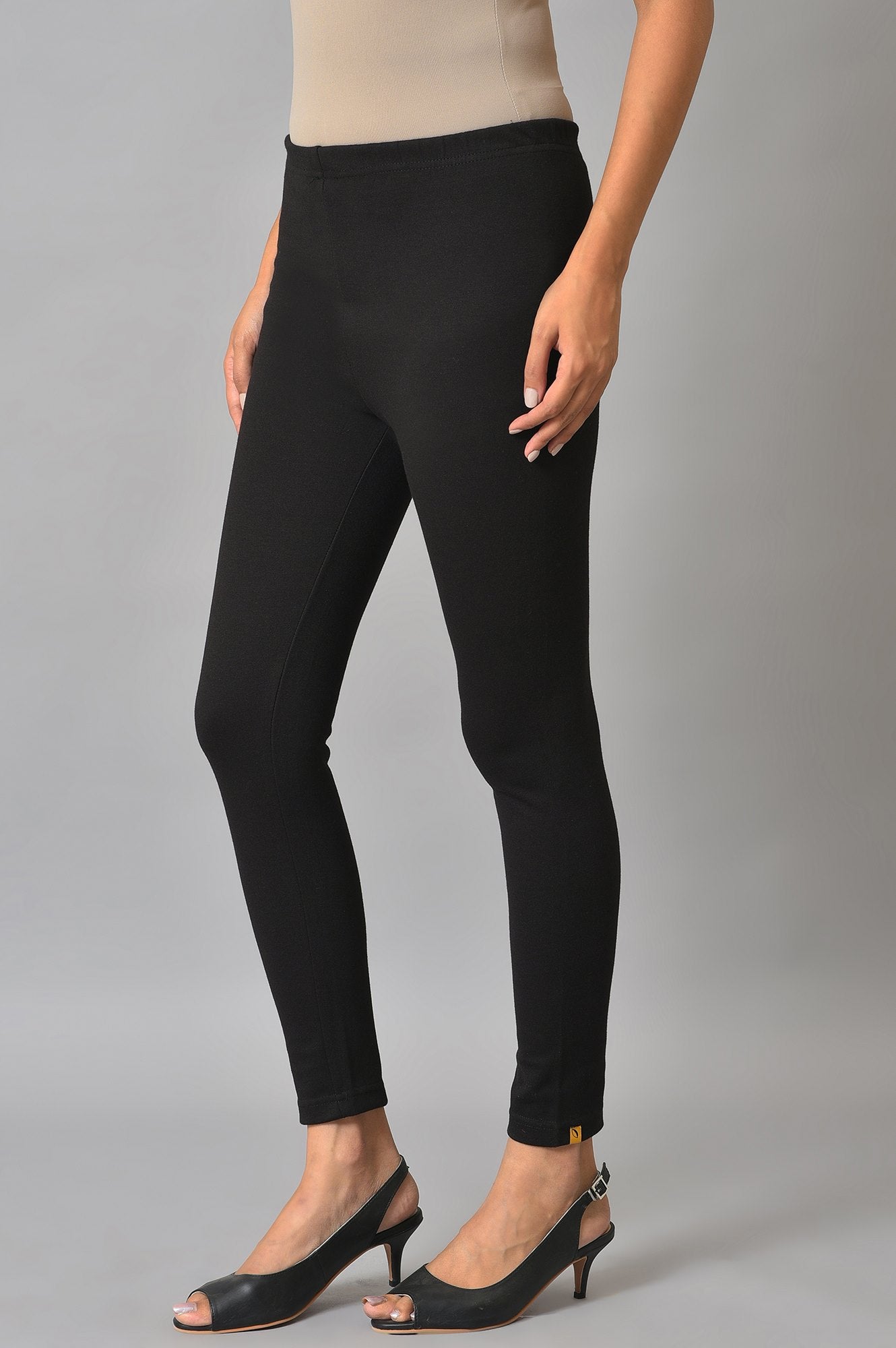 Black Stretchable Interlock Women Tights