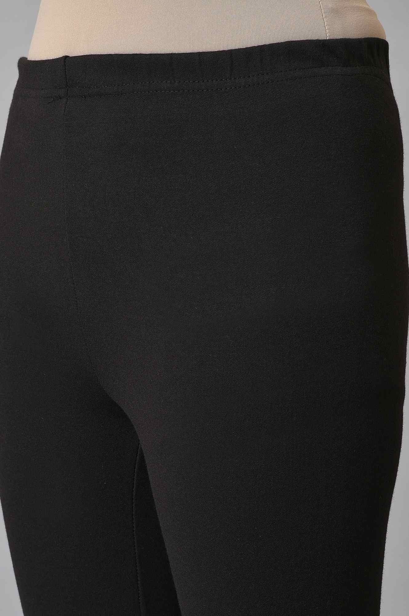 Black Stretchable Interlock Women Tights