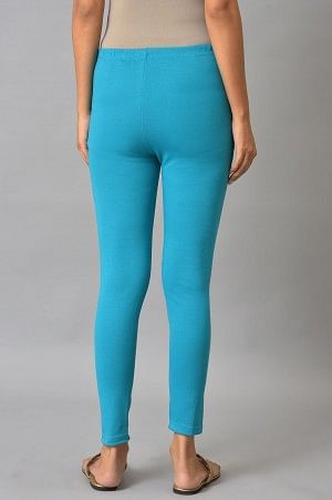 Blue Stretchable Interlock Women Tights