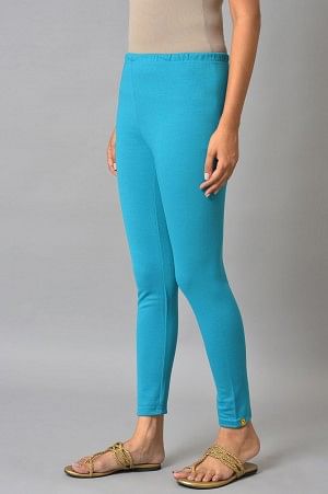 Blue Stretchable Interlock Women Tights