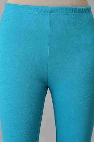 Blue Stretchable Interlock Women Tights