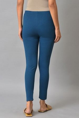 Blue Stretchable Interlock Women Tights