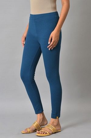 Blue Stretchable Interlock Women Tights