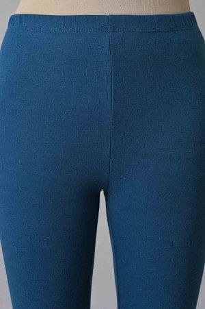 Blue Stretchable Interlock Women Tights