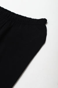 Black Textured Acrylic Skinny Fit Tights