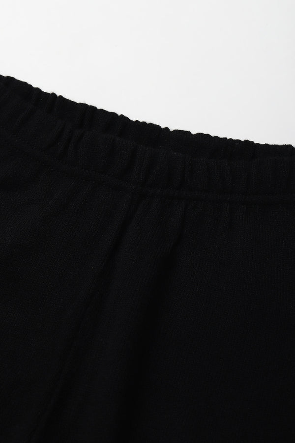 Black Textured Acrylic Skinny Fit Tights