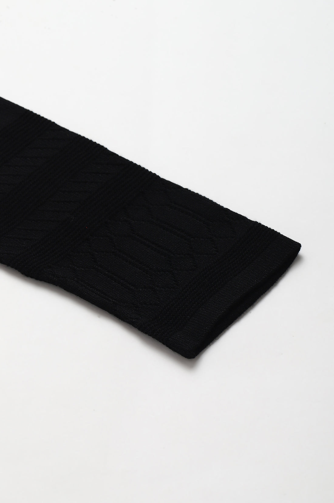 Black Textured Acrylic Skinny Fit Tights