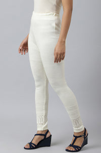 White Textured Acrylic Skinny Fit Tights