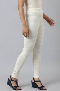White Textured Acrylic Skinny Fit Tights