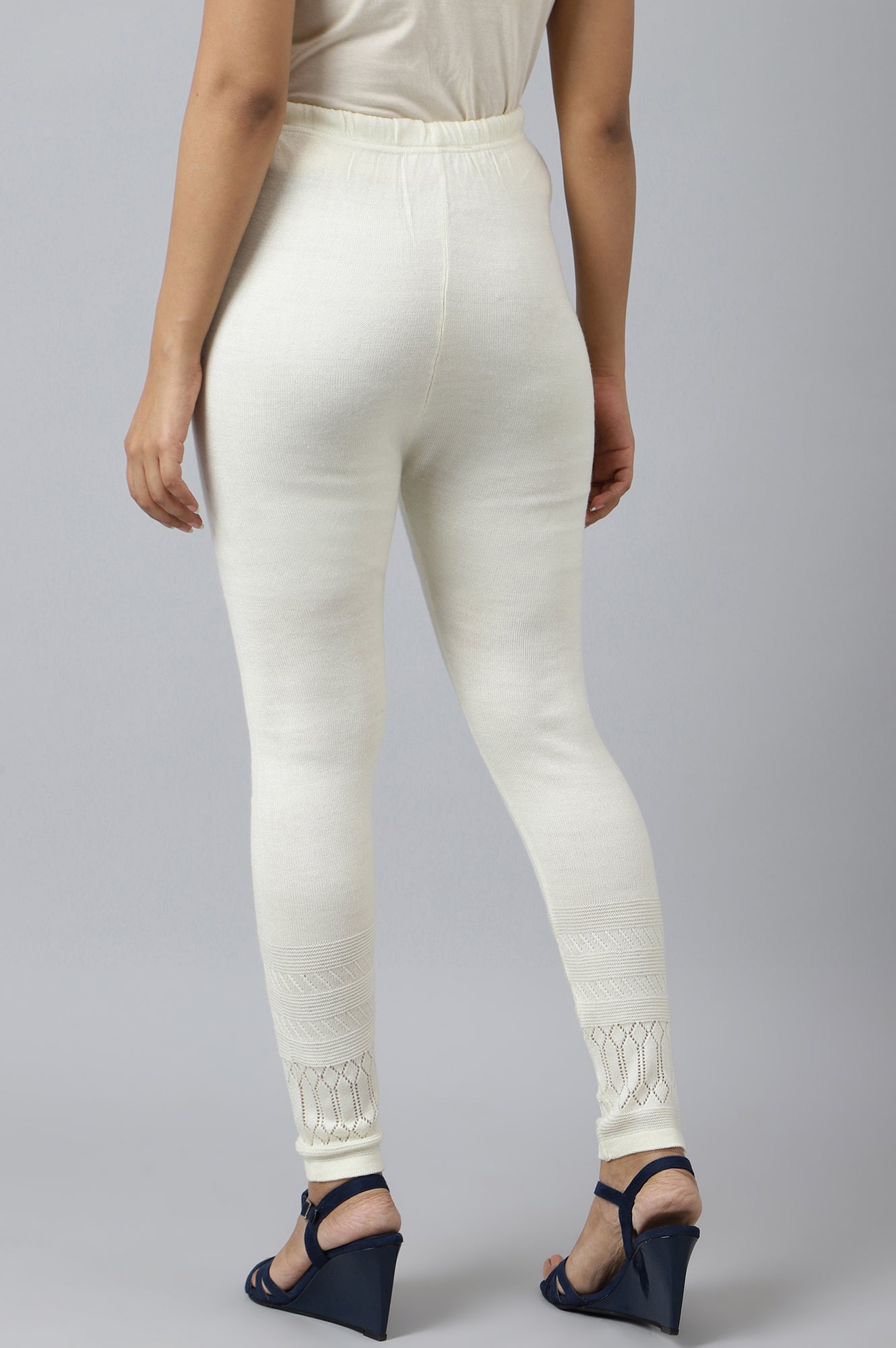 White Acrylic Winter Tights