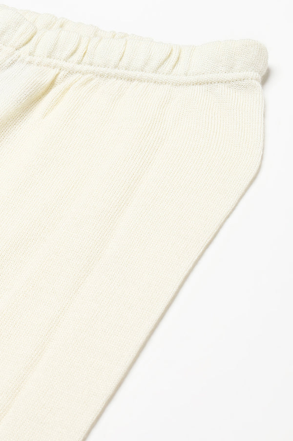 White Textured Acrylic Skinny Fit Tights